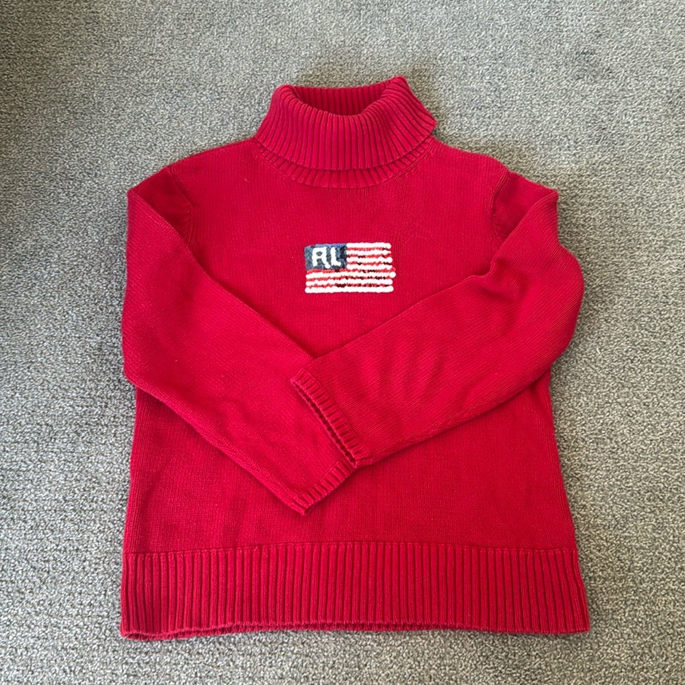 Ralph Lauren | Red sweater with american flag